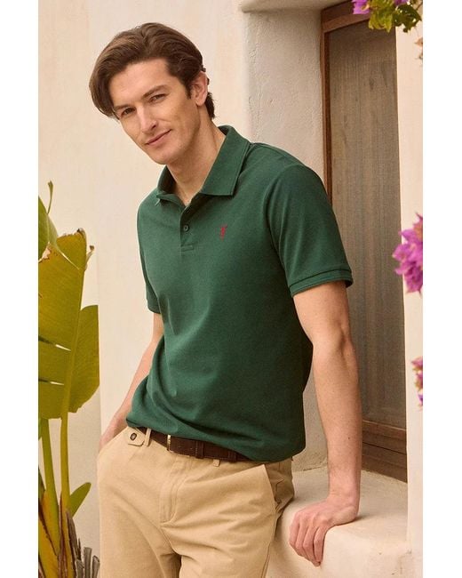 Polo Verde Bottiglia A Maniche Corte Con Logo Ricamato Rigby Go di POLO CLUB in Green da Uomo