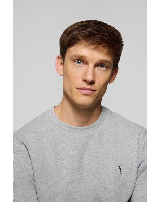 POLO CLUB Schlichtes Sweatshirt Grau Meliert Mit Rundkragen Und Rigby Go Logo in Gray für Herren
