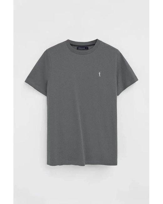 Maglietta Color Asfalto A Maniche Corte E Ricamo Rigby Go di POLO CLUB in Gray da Uomo