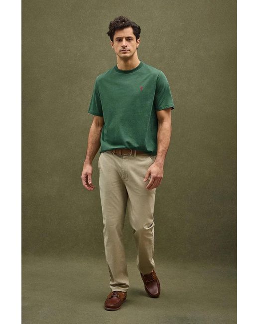 Maglietta Verde Bottiglia A Maniche Corte E Ricamo Rigby Go di POLO CLUB in Green da Uomo