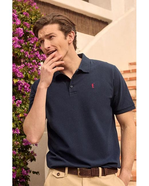 Polo Blu Marino A Maniche Corte Con Logo Ricamato Rigby Go di POLO CLUB in Green da Uomo