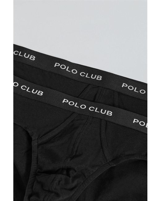 Pack Di Due Slip Neri Con Particolare di POLO CLUB in Black da Uomo