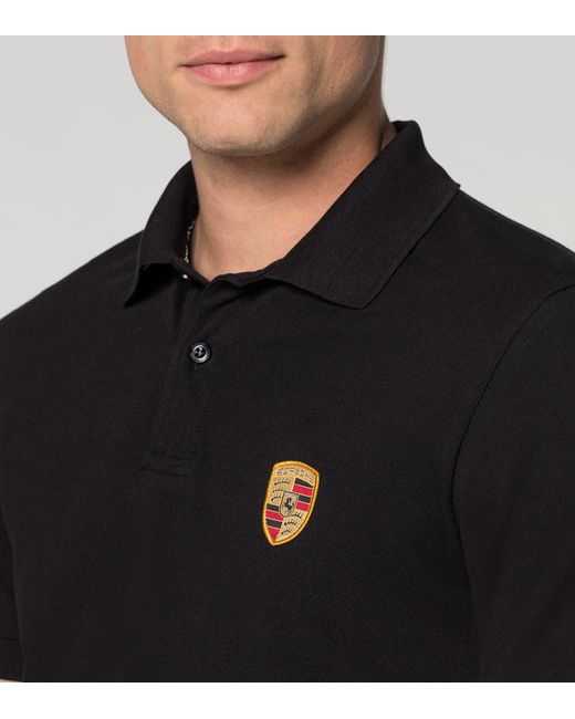Porsche Design Blue Polo-Shirt Wappen – Essential