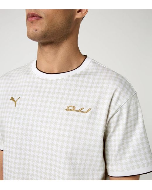 Porsche Lifestyle White Pepita Lifestyle T-Shirt – Porsche Legacy X Puma for men