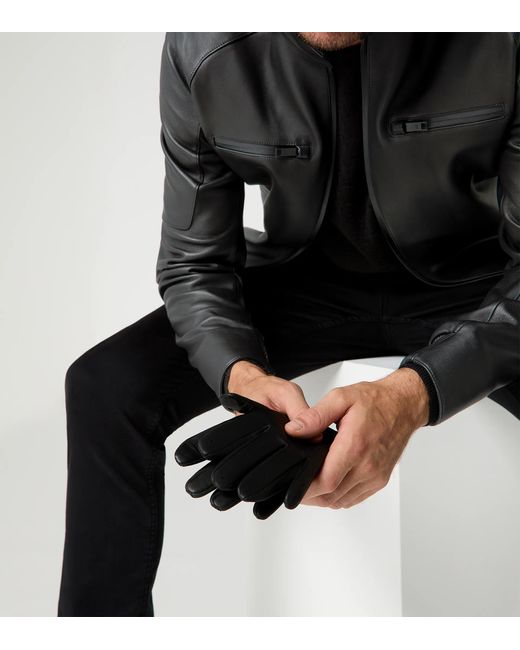 Porsche Design Black Leather Driver's Gloves for men