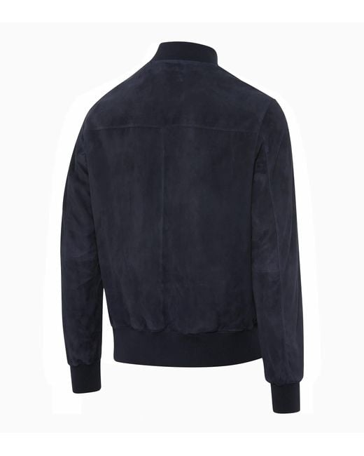 Porsche Design Blue Goat Suede Leather Jacket for men