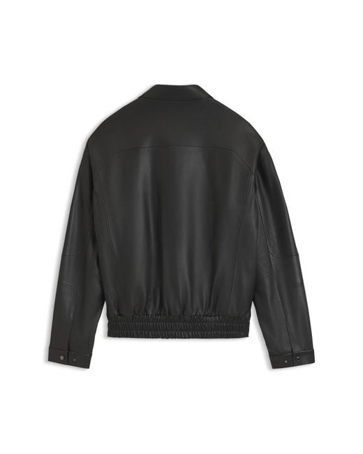 Porsche Design Black Leather Jacket With Concealed Magnetic Closure for men
