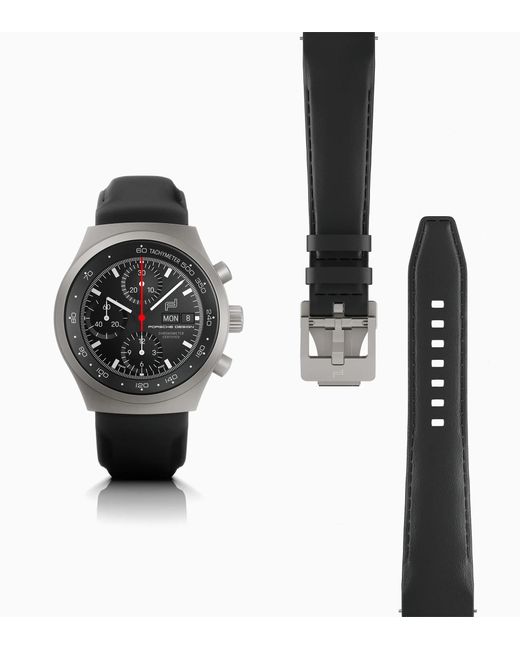 Porsche Design Gray Chronograph 1 – All Titanium Numbered Edition With Leather Strap