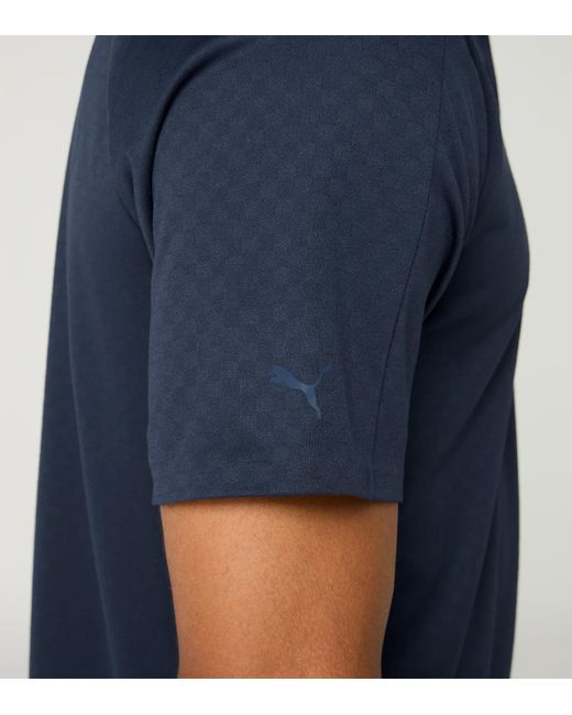 Porsche Design Blue Sport-Tex Jacquard Polo Shirt for men