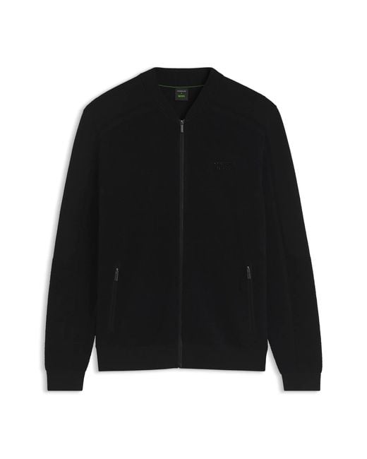 Porsche Design Black Zip-Up Cardigan With Logo for men