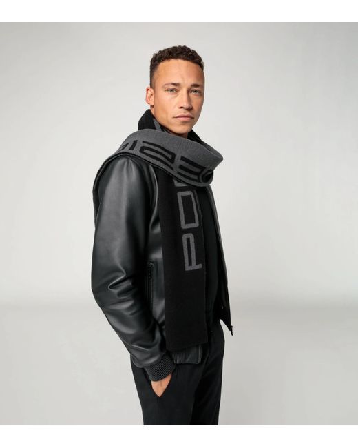 Porsche Design Black Wool Scarf