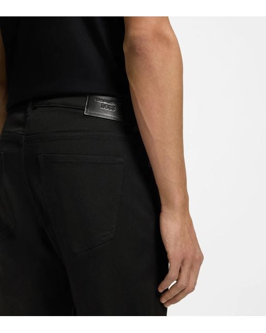 Porsche Lifestyle Black Tapered‑Fit Trousers for men