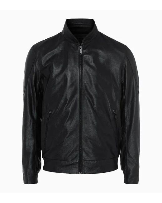 Porsche Design Black Cabrio Leather Jacket for men