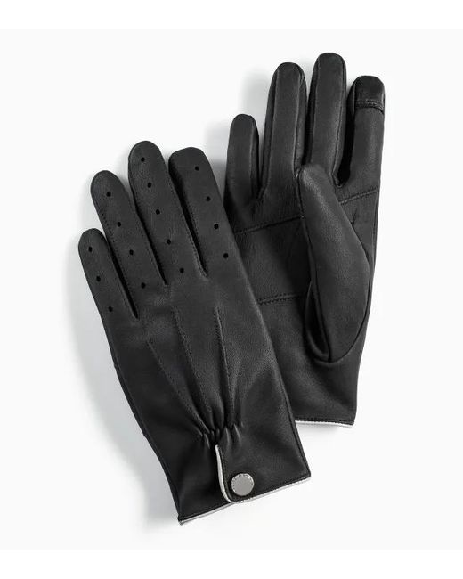 Porsche Design Black Leather Gloves for men
