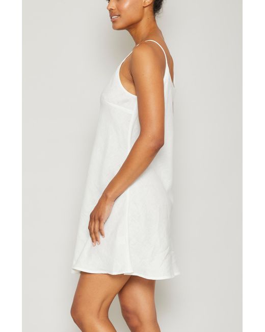 Pour Les Femmes Classic Cotton Slip Dress in White | Lyst