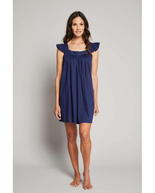 Pour Les Femmes Cotton Monarch Nightie in Navy (Blue) | Lyst