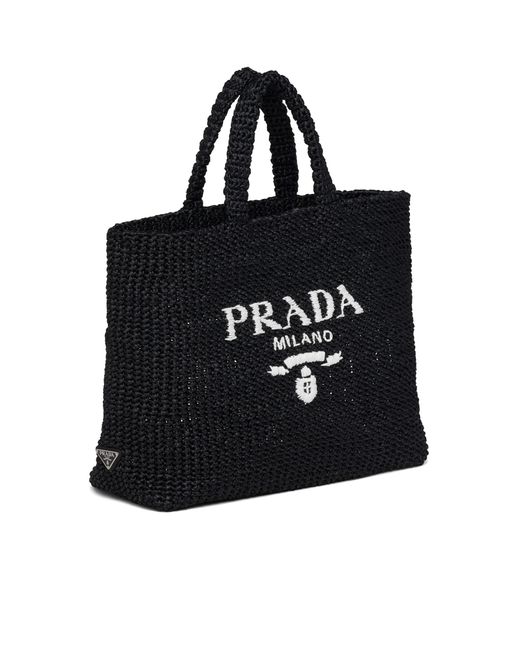 Prada Black Crochet Tote Bag