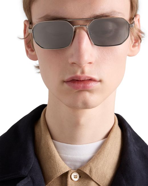 Prada White Sunglasses With Logo for men