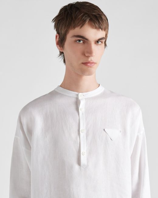 Prada White Linen Shirt for men
