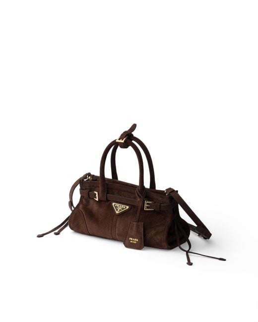 Prada Brown Bonnie Suede Mini Handbag