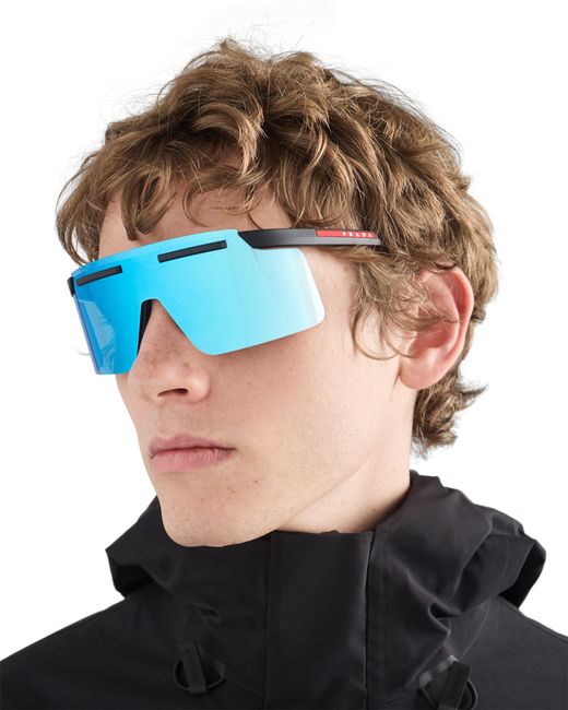 Prada Blue Linea Rossa Active Sunglasses for men