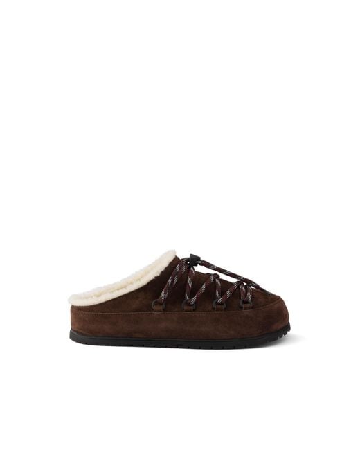 Prada Brown Suede Mules