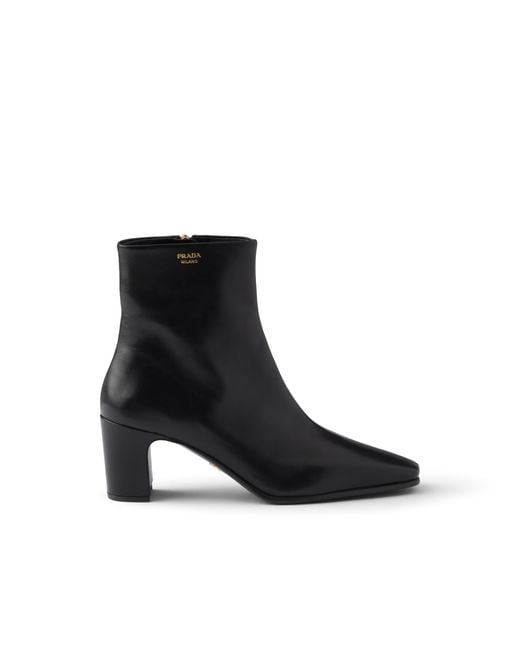 Prada Black Leather Booties
