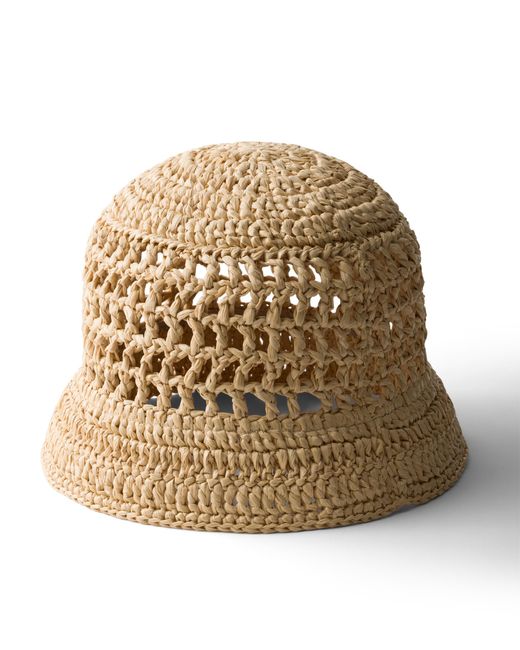 Prada Metallic Crochet Bucket Hat