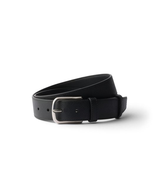 Prada Black Saffiano Leather Belt for men