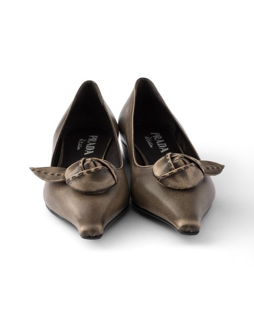 Prada White Leather Ballerinas