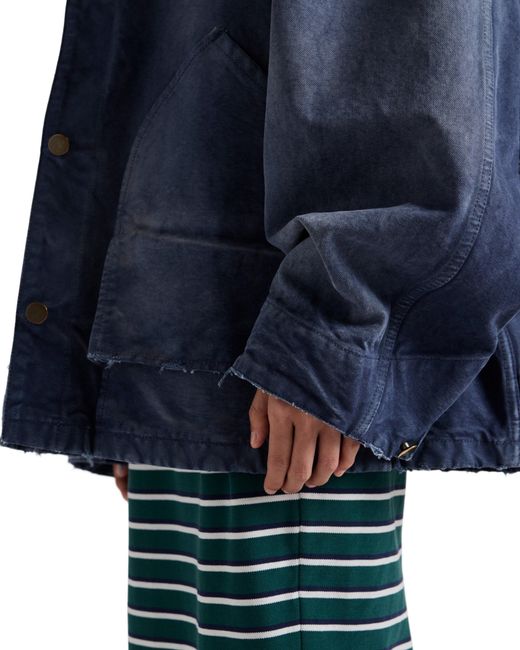Prada Blue Canvas Trucker Jacket