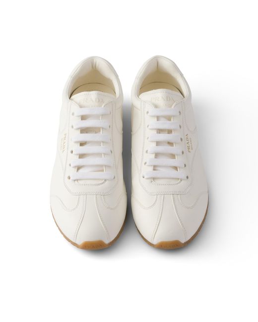 Prada White Nappa Leather Sneakers