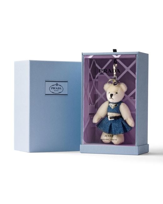 Prada Blue Teddy Keychain Charm