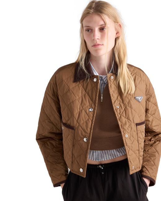 Prada Brown Light Re-Nylon Cropped Jacket