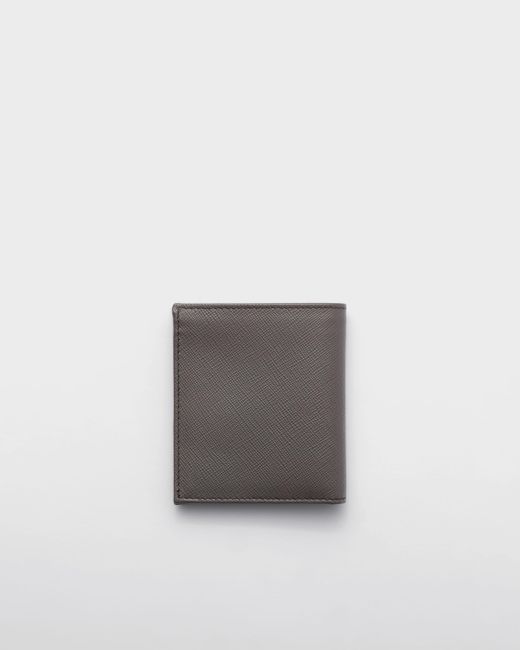 Prada Gray Saffiano Leather Wallet for men