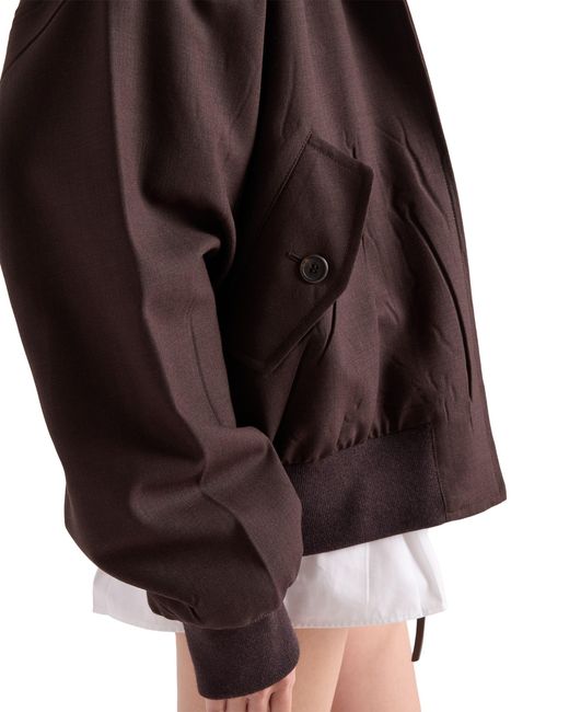 Prada Brown Hooded Rush Stitch Jacket, Ebony