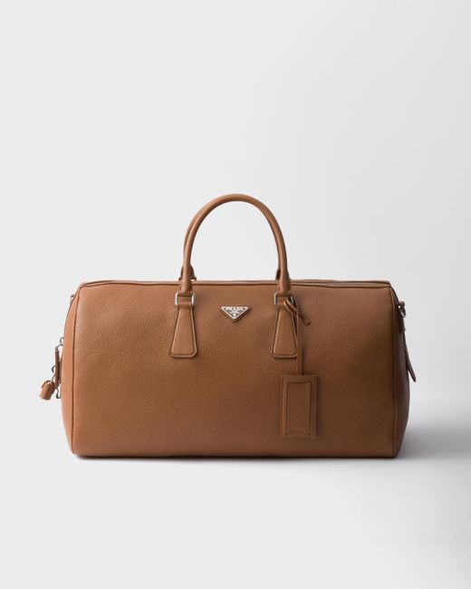 Prada Brown Leather Duffel Bag