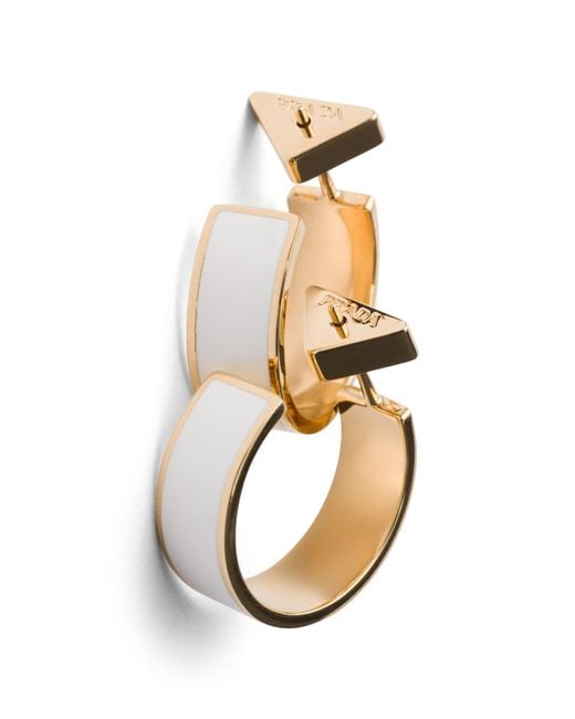 Prada White Metal Earrings