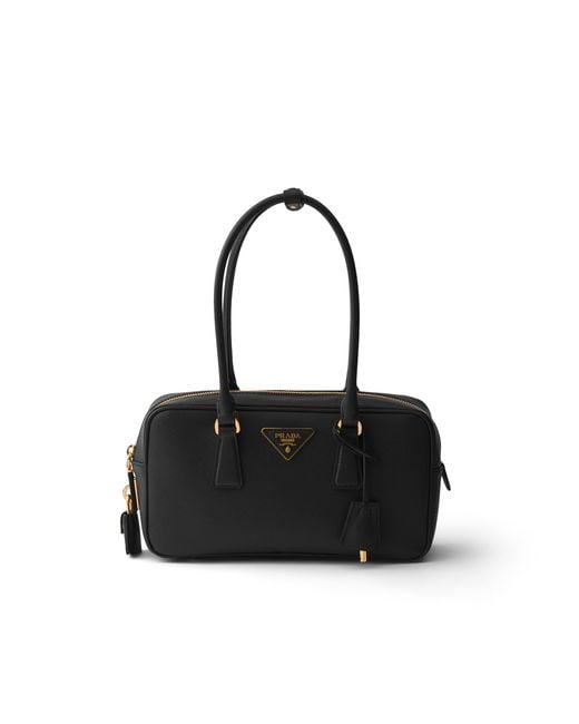 Prada Black Small Saffiano Leather Top-Handle Bag
