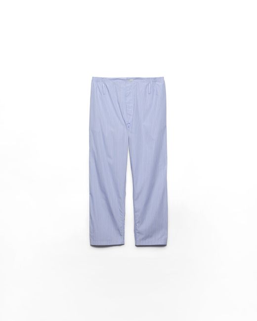 Pantalones De Algodón Con Diseño A Rayas Prada de hombre de color Blue