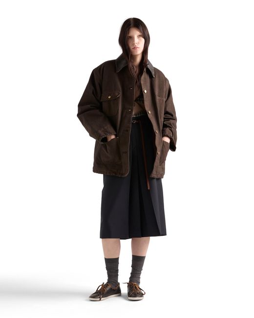 Prada Brown Canvas Oversized Jacket