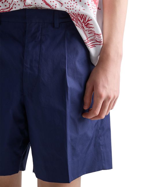 Prada Blue Cotton Bermudas for men