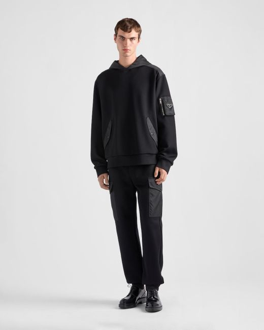 Jogging En Coton Molletonné Et Re-Nylon Prada pour homme en coloris Blue