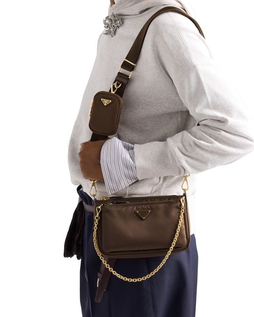 Borsa A Tracolla Mini di Prada in Brown