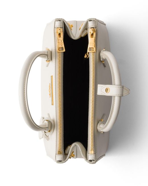 Borsa Galleria Small di Prada in White