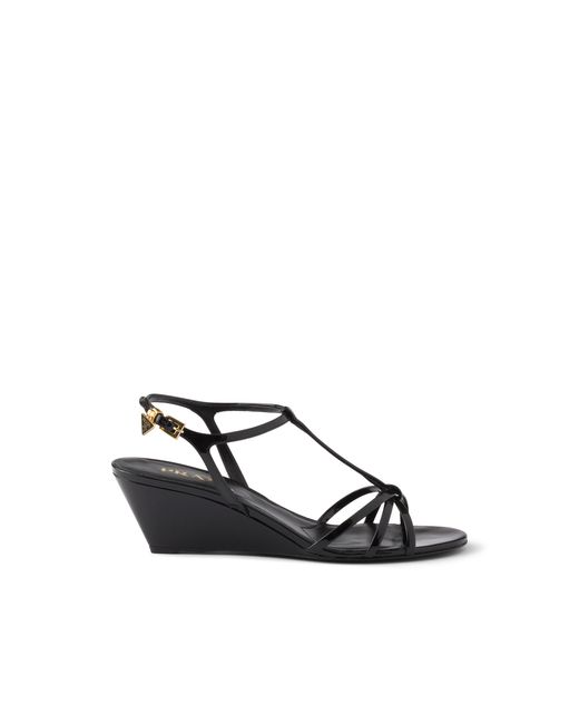 Prada White Patent Leather Sandals