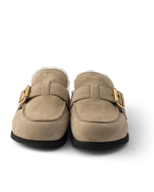 Prada Multicolor Suede Mules