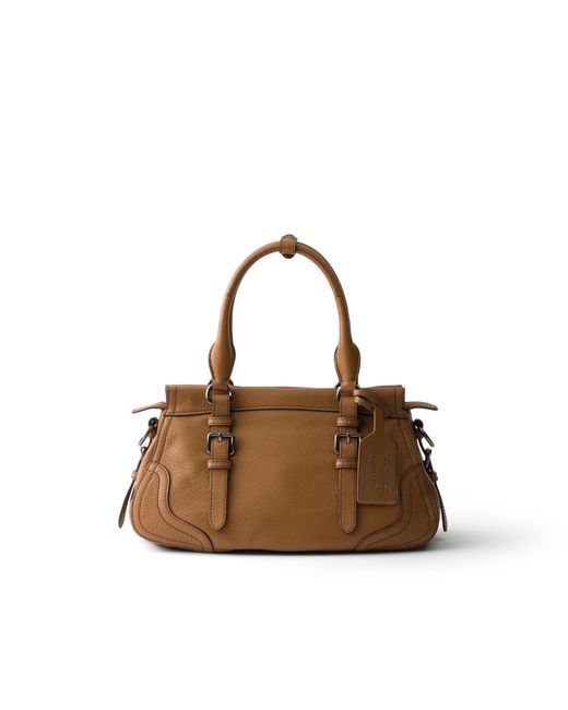 Prada Metallic Large Leather Tote Bag