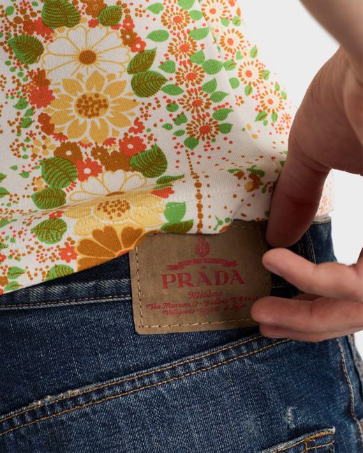 Jean En Denim Lavé Taille Classique Prada pour homme en coloris Blue