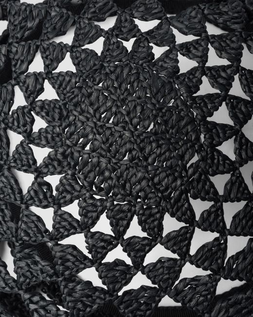 Prada Black Crochet Beret